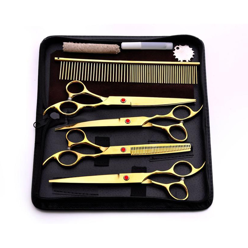 8PCS Pet Grooming Scissors Set With Leather Bag (4)
