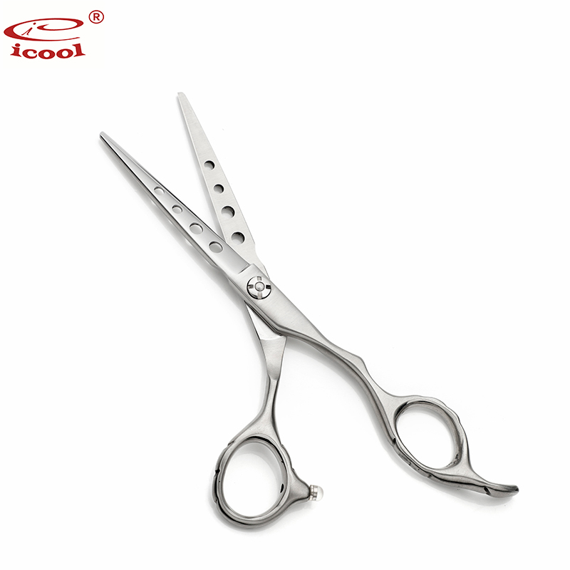 Wholesale Professional Hair Cutting Scissors Barber Scissors With Blade  Holes Manufacturer and Supplier | Icool